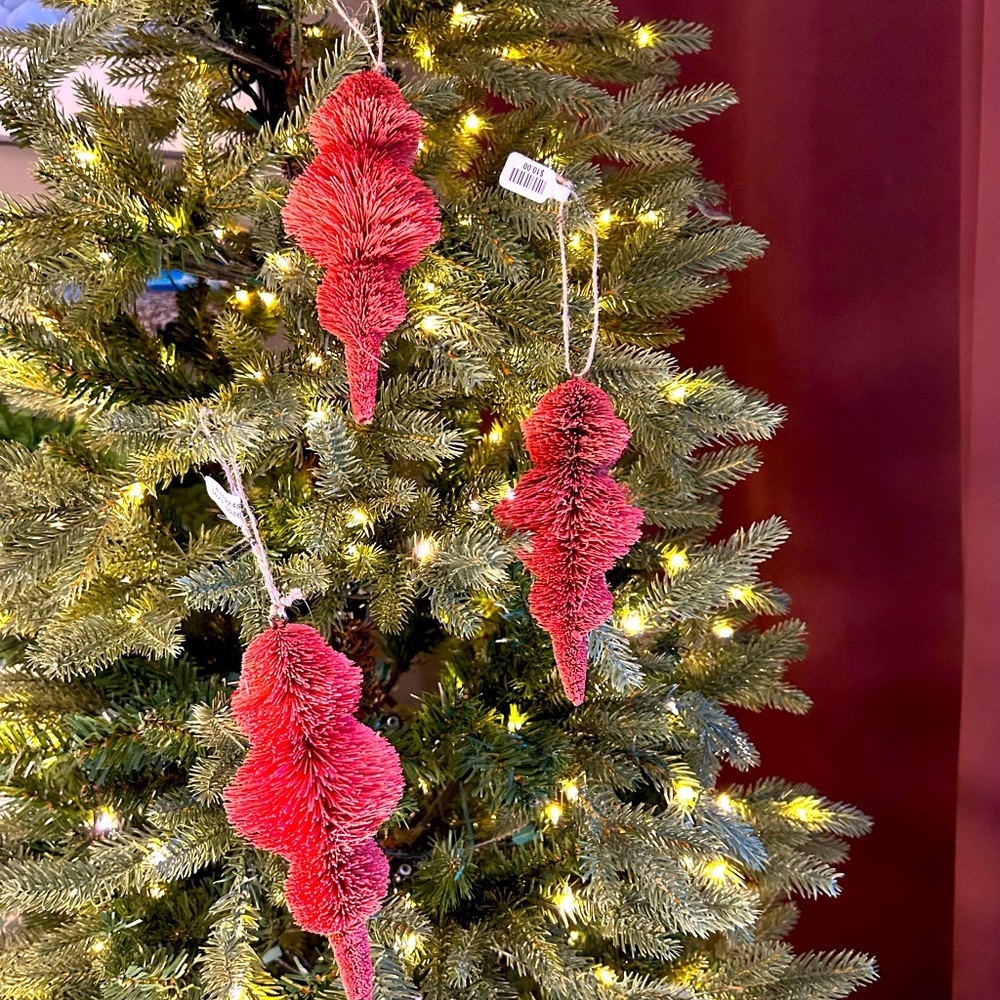 3 Sold Out Anthropologie Terrain buri bottle brush Christmas Holiday Ornaments